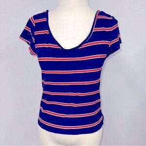 Women’s (juniors) eye Candy striped shirt sz L